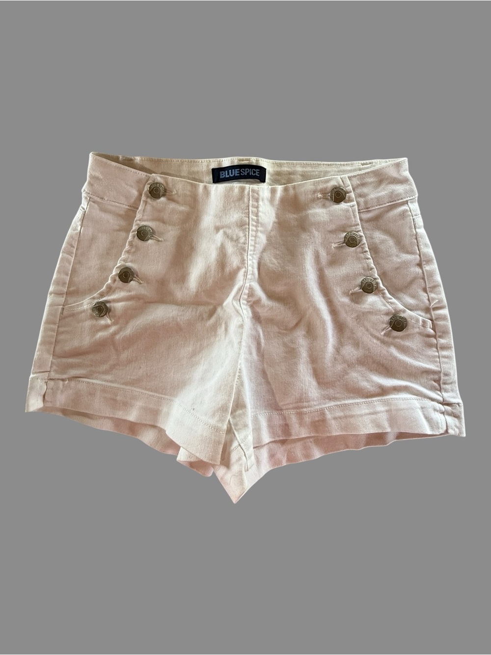 Blue Spice Women's Cream High-Waist Button-Front Shorts